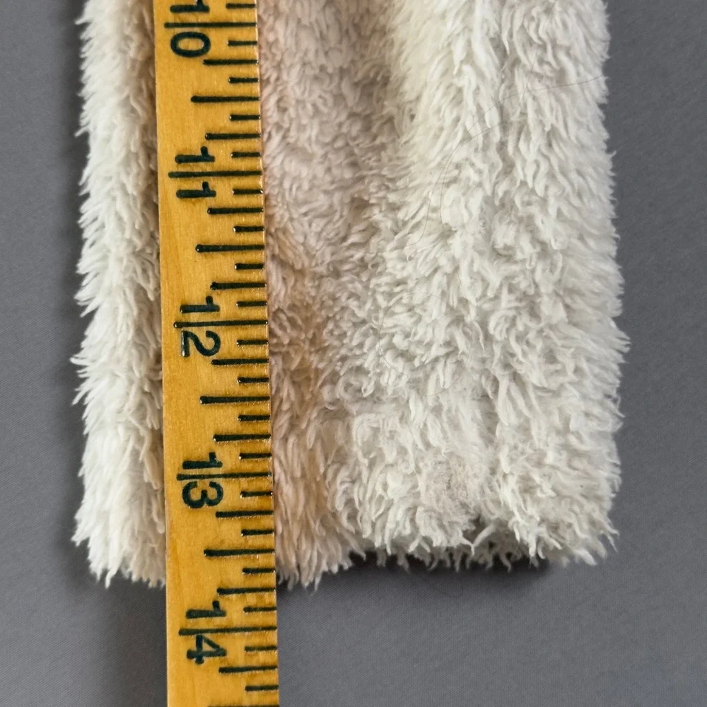 Patagonia Baby Hi‎ Loft Fleece Jacket 3T Hooded Bear Ears Cream Full Zip